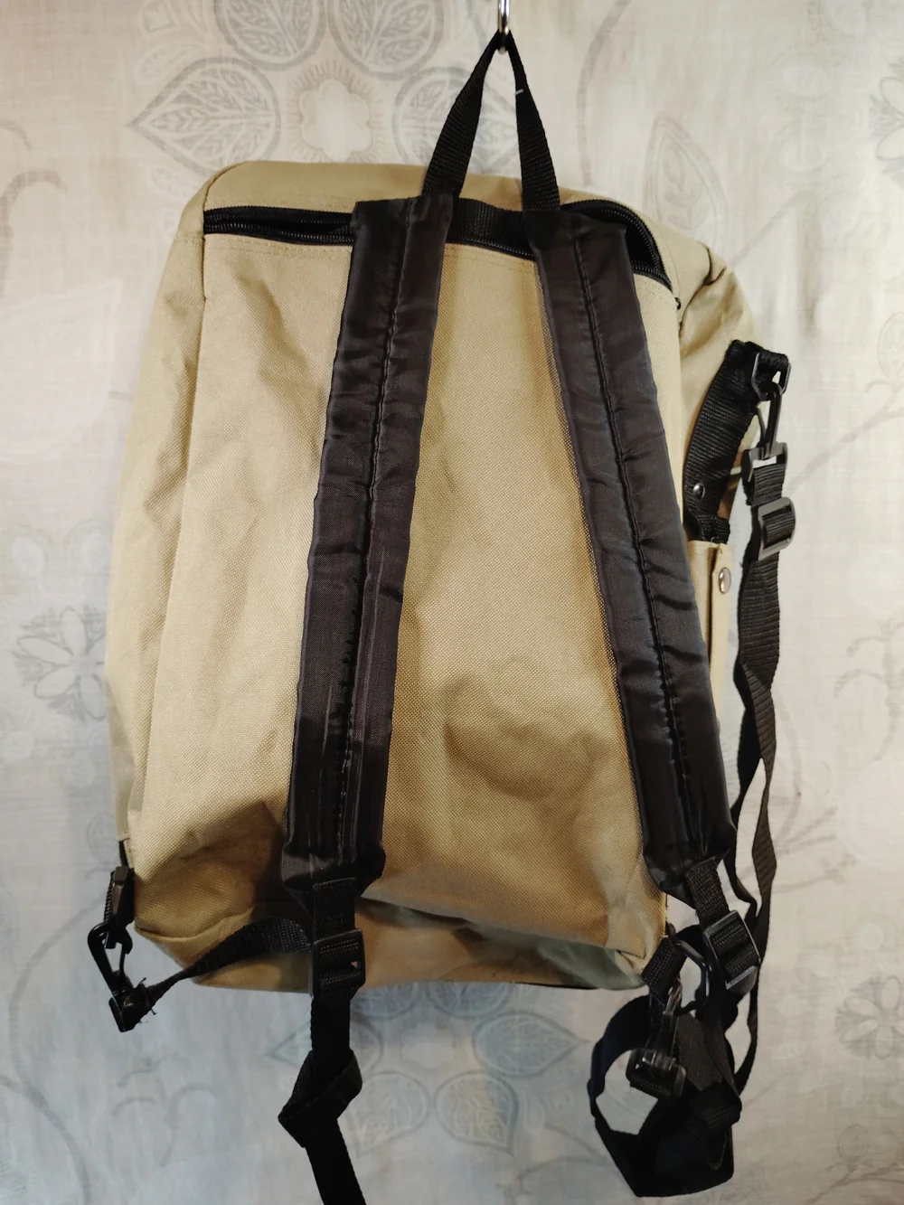Tan Messenger Bag/ Backpack - Lightweight  W/ Shoulder Straps
